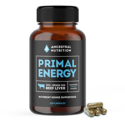 Ancestral Nutrition PRIMAL ENERGY Grass Fed Beef Liver 120 caps