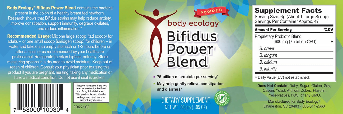 Body Ecology Bifidus Power Blend Australia Powder 30G Supplement