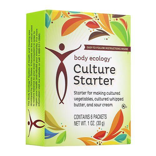 Body Ecology Culture Starter for making Cultured vegetables, whipped butter , and sour cream contains six packets or 30 grams from Nourishing Ecology Australia