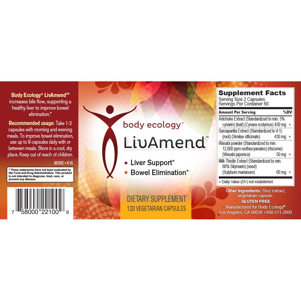 Body Ecology Livamend supports your liver and bowel elimination brought to you by Nourishing Ecology